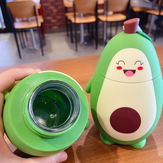 USA Local Cute Cartoon Avocado Glass Double Layer