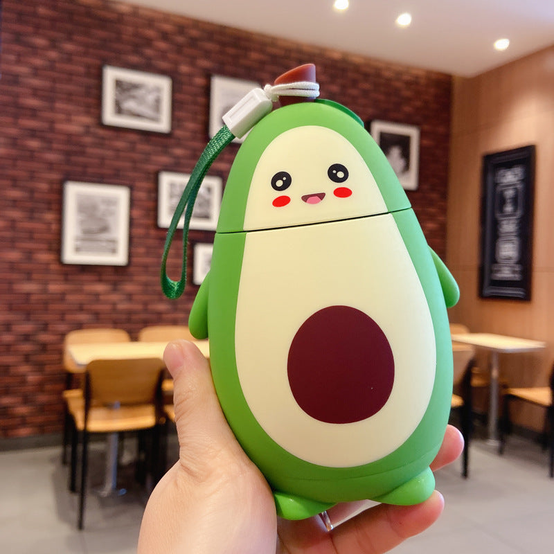 USA Local Cute Cartoon Avocado Glass Double Layer