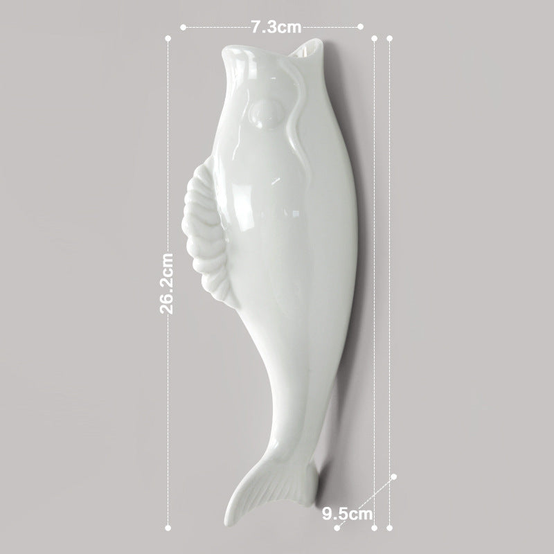 USA Local Simple Modern Creative Wall Ceramic Goldfish Vase Restaurant Mural Wall Hanging Three-Dimensional Wall Decoration Wholesale