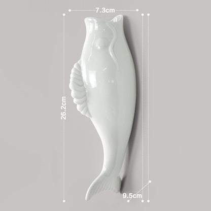 US Local Simple Modern Creative Wall Ceramic Goldfish Vase Restaurant Mural Wall Hanging Three-Dimensional Wall Decoration