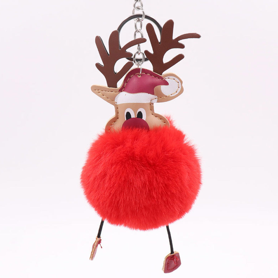 Cute Christmas Elk Plush Bag Pendant