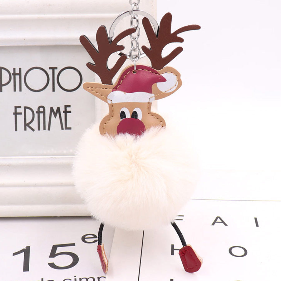 Cute Christmas Elk Plush Bag Pendant