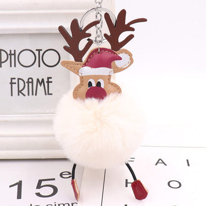 Cute Christmas Elk Plush Bag Pendant