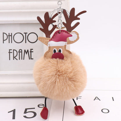 Cute Christmas Elk Plush Bag Pendant