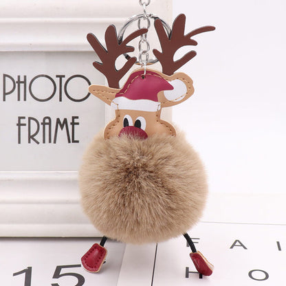 Cute Christmas Elk Plush Bag Pendant