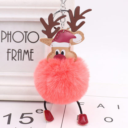 Cute Christmas Elk Plush Bag Pendant