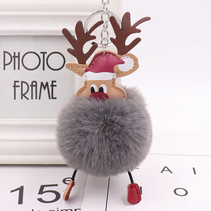 Cute Christmas Elk Plush Bag Pendant
