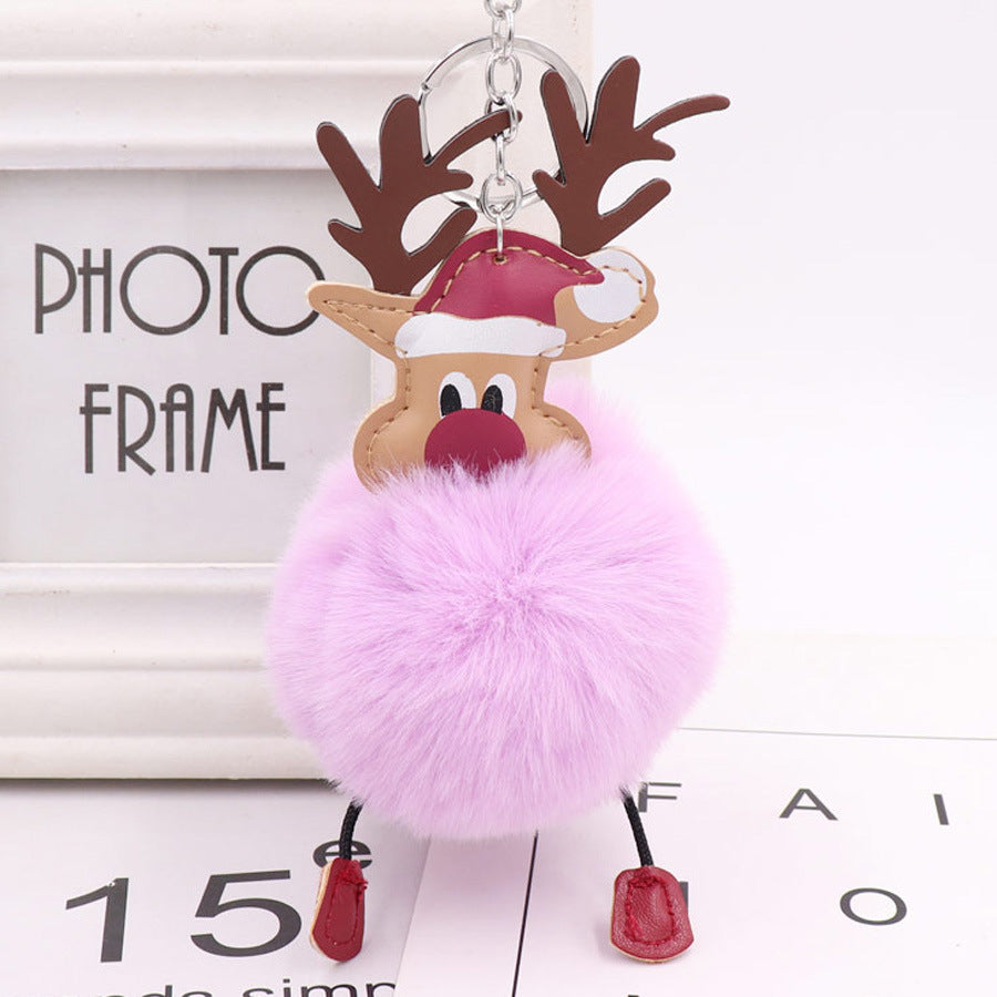 Cute Christmas Elk Plush Bag Pendant