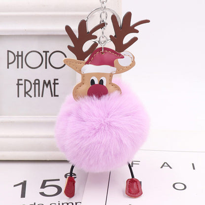 Cute Christmas Elk Plush Bag Pendant