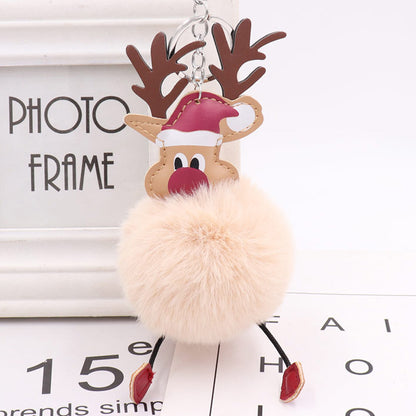 Cute Christmas Elk Plush Bag Pendant