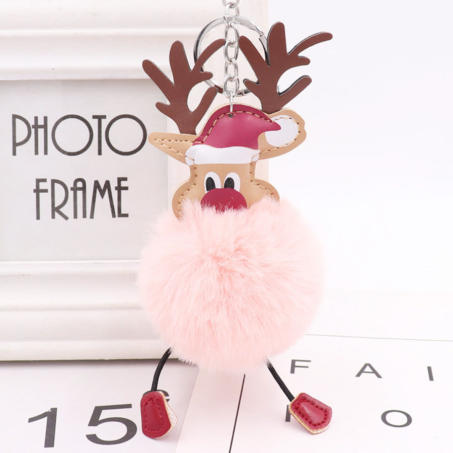 Cute Christmas Elk Plush Bag Pendant