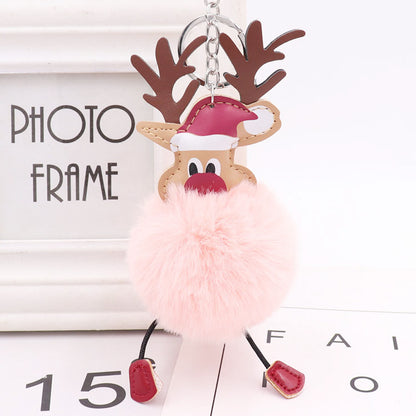 Cute Christmas Elk Plush Bag Pendant