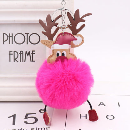 Cute Christmas Elk Plush Bag Pendant