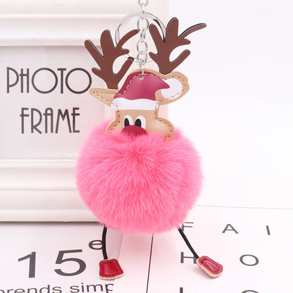 Cute Christmas Elk Plush Bag Pendant