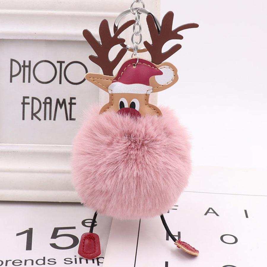 Cute Christmas Elk Plush Bag Pendant