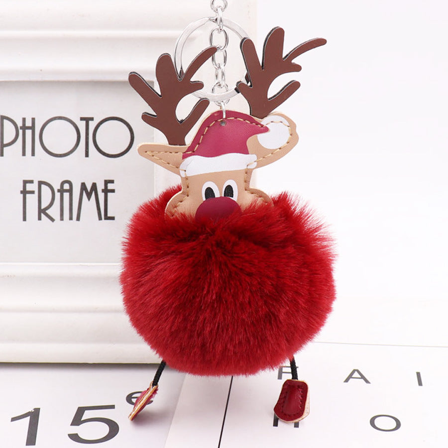 Cute Christmas Elk Plush Bag Pendant