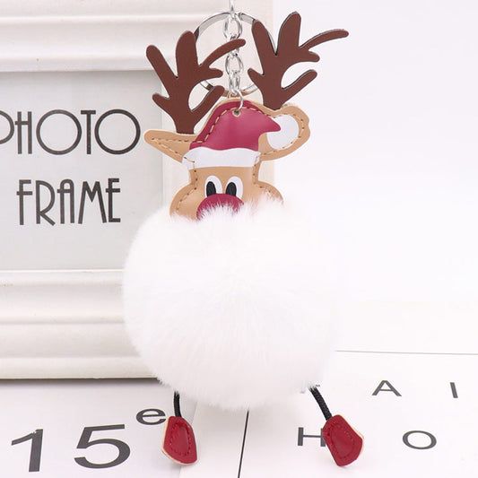 Cute Christmas Elk Plush Bag Pendant