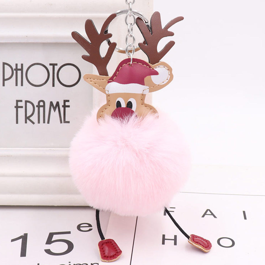 Cute Christmas Elk Plush Bag Pendant