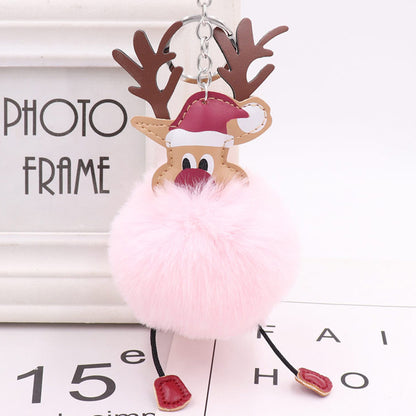Cute Christmas Elk Plush Bag Pendant