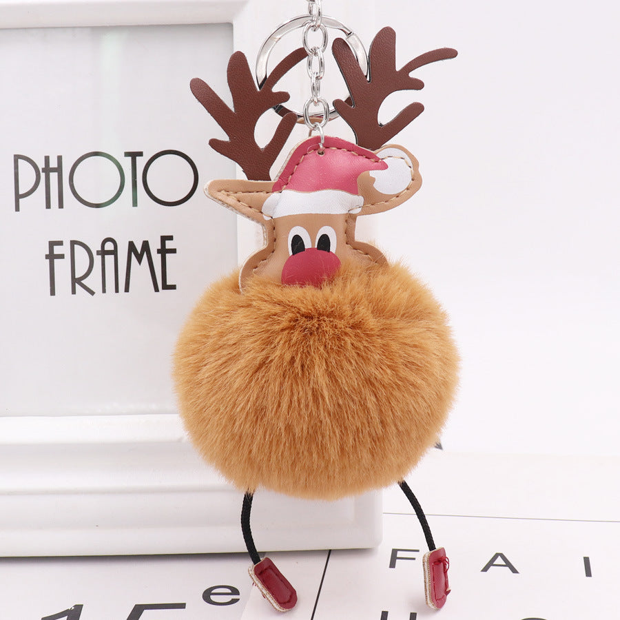 Cute Christmas Elk Plush Bag Pendant