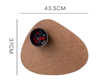 Leather Placemat Waterproof and Oilproof Pad Anti-scald Heat Insulation Pad