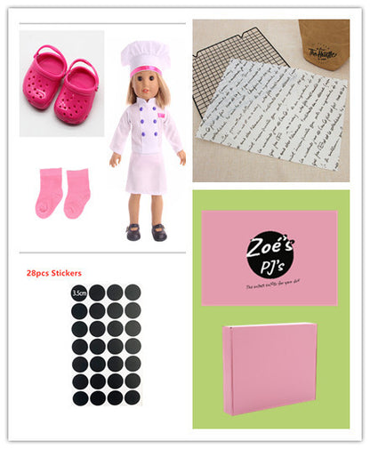 US Local Doll Clothes Americangirl Accessories Chef Clothes