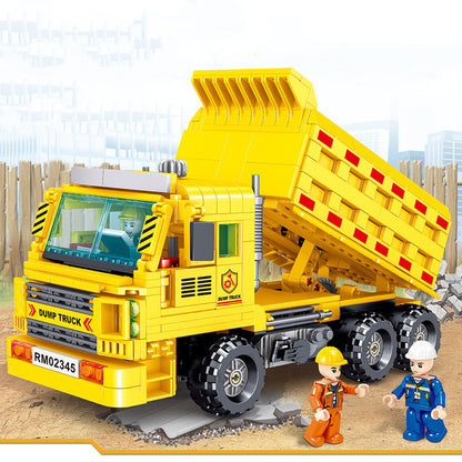 Building Blocks Assembled Children's Toy Puzzle Boy Intelligence Over 6 Years Old Brain Mining Engineering Vehicle