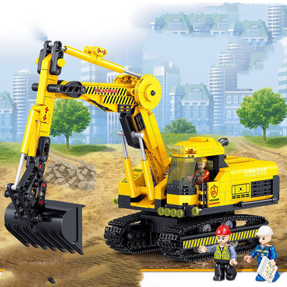 Building Blocks Assembled Children's Toy Puzzle Boy Intelligence Over 6 Years Old Brain Mining Engineering Vehicle