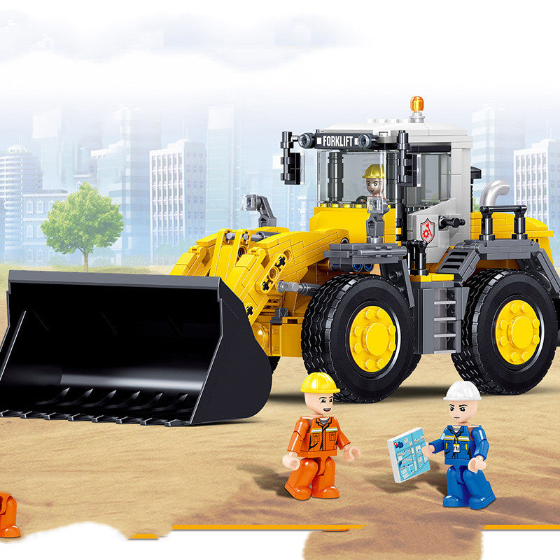 Building Blocks Assembled Children's Toy Puzzle Boy Intelligence Over 6 Years Old Brain Mining Engineering Vehicle