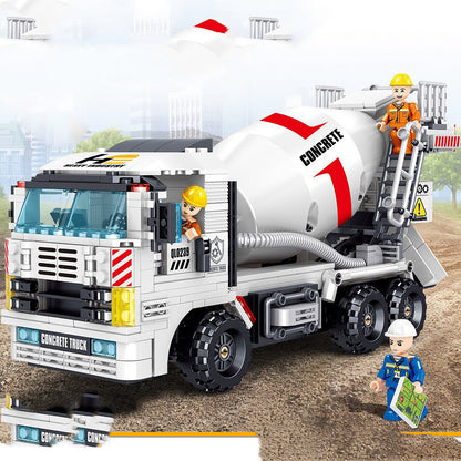 Building Blocks Assembled Children's Toy Puzzle Boy Intelligence Over 6 Years Old Brain Mining Engineering Vehicle