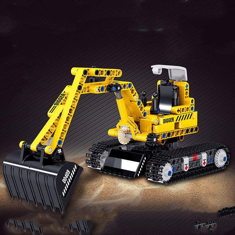 Building Blocks Assembled Children's Toy Puzzle Boy Intelligence Over 6 Years Old Brain Mining Engineering Vehicle