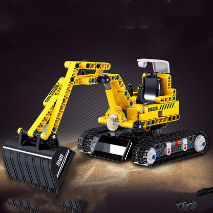 Building Blocks Assembled Children's Toy Puzzle Boy Intelligence Over 6 Years Old Brain Mining Engineering Vehicle