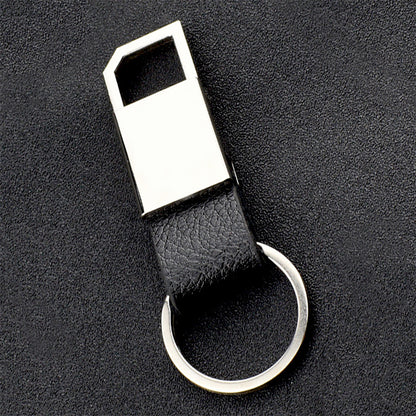 US Local Creative Leather Keychain, Men's Creative Gift Key Chain Pendant, Metal Car Key
