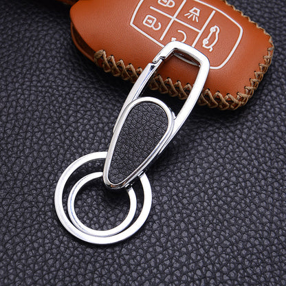 US Local Creative Leather Keychain, Men's Creative Gift Key Chain Pendant, Metal Car Key