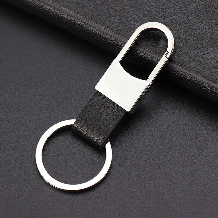 US Local Creative Leather Keychain, Men's Creative Gift Key Chain Pendant, Metal Car Key