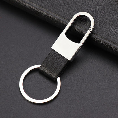 US Local Creative Leather Keychain, Men's Creative Gift Key Chain Pendant, Metal Car Key
