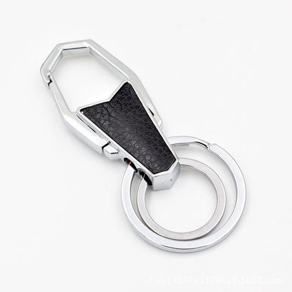 US Local Creative Leather Keychain, Men's Creative Gift Key Chain Pendant, Metal Car Key