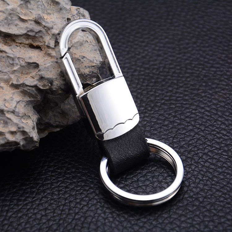 US Local Creative Leather Keychain, Men's Creative Gift Key Chain Pendant, Metal Car Key