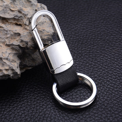 US Local Creative Leather Keychain, Men's Creative Gift Key Chain Pendant, Metal Car Key