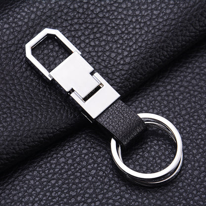 US Local Creative Leather Keychain, Men's Creative Gift Key Chain Pendant, Metal Car Key
