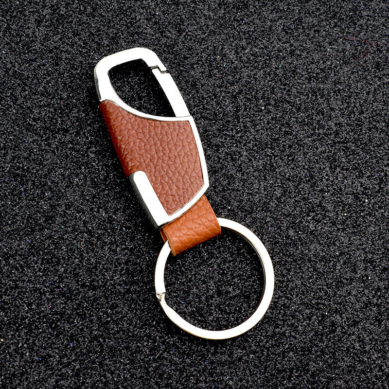 US Local Creative Leather Keychain, Men's Creative Gift Key Chain Pendant, Metal Car Key