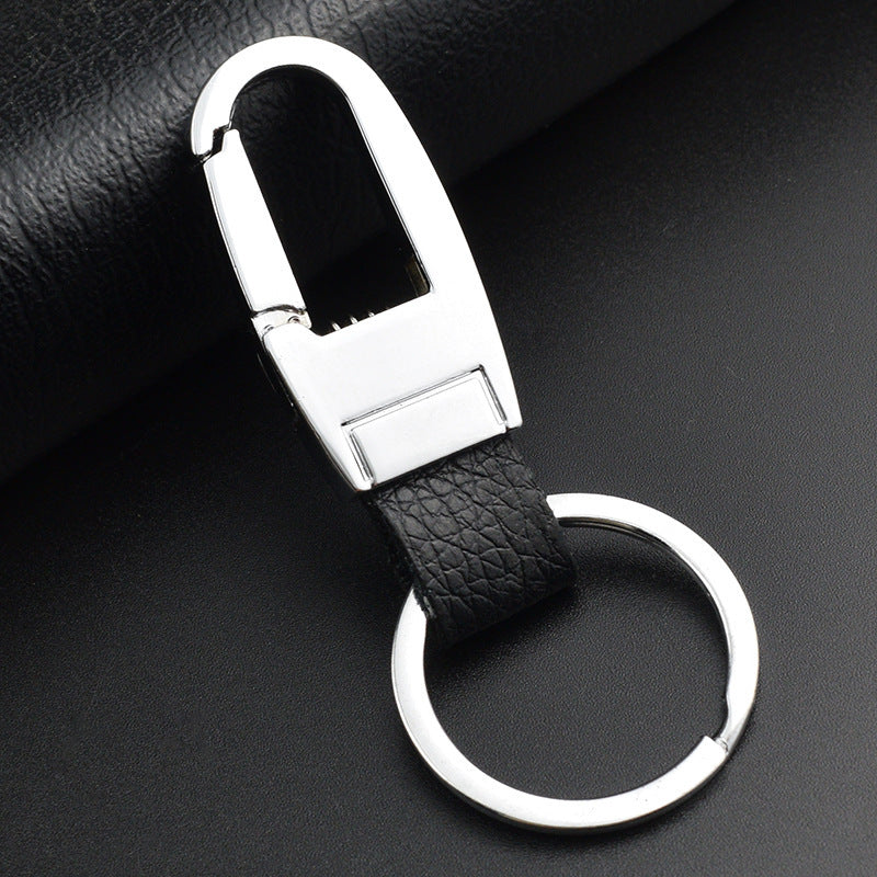 US Local Creative Leather Keychain, Men's Creative Gift Key Chain Pendant, Metal Car Key