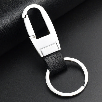 US Local Creative Leather Keychain, Men's Creative Gift Key Chain Pendant, Metal Car Key