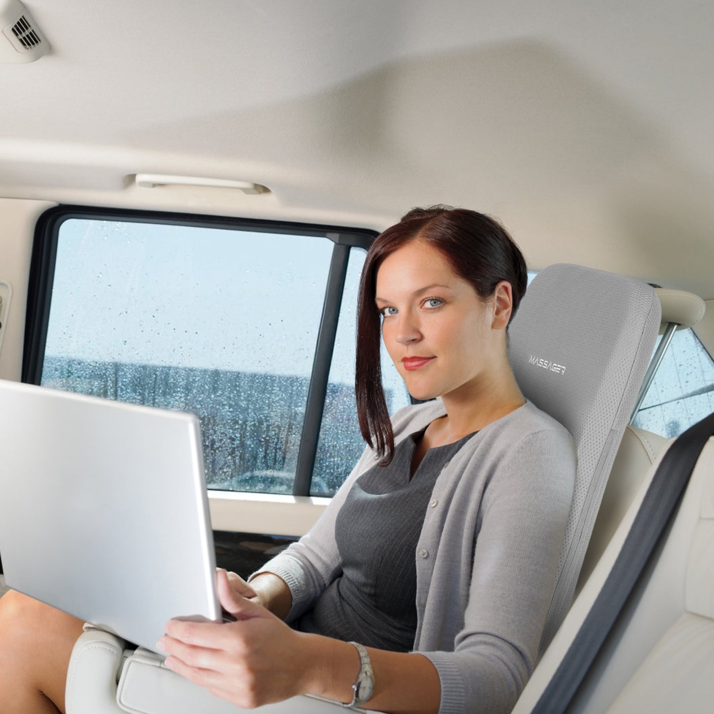 US Local 1 Set Full Back Massager With Rolling Kneading Nodes Soothing Heating 3D Deep Tissue Shiatsu Chair Massage Pad For Lumbar Upper Lower Back Gift For Women Men