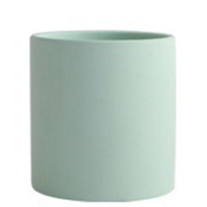 US Local Nordic Industrial Style Colorful Ceramic Flowerpot Succulent Planter Green Plants Cylindrical Shape Flower Pot With Hole Tray