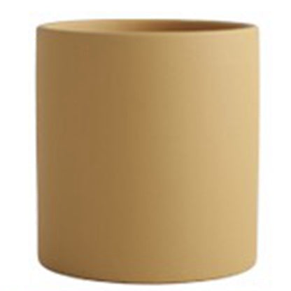 US Local Nordic Industrial Style Colorful Ceramic Flowerpot Succulent Planter Green Plants Cylindrical Shape Flower Pot With Hole Tray