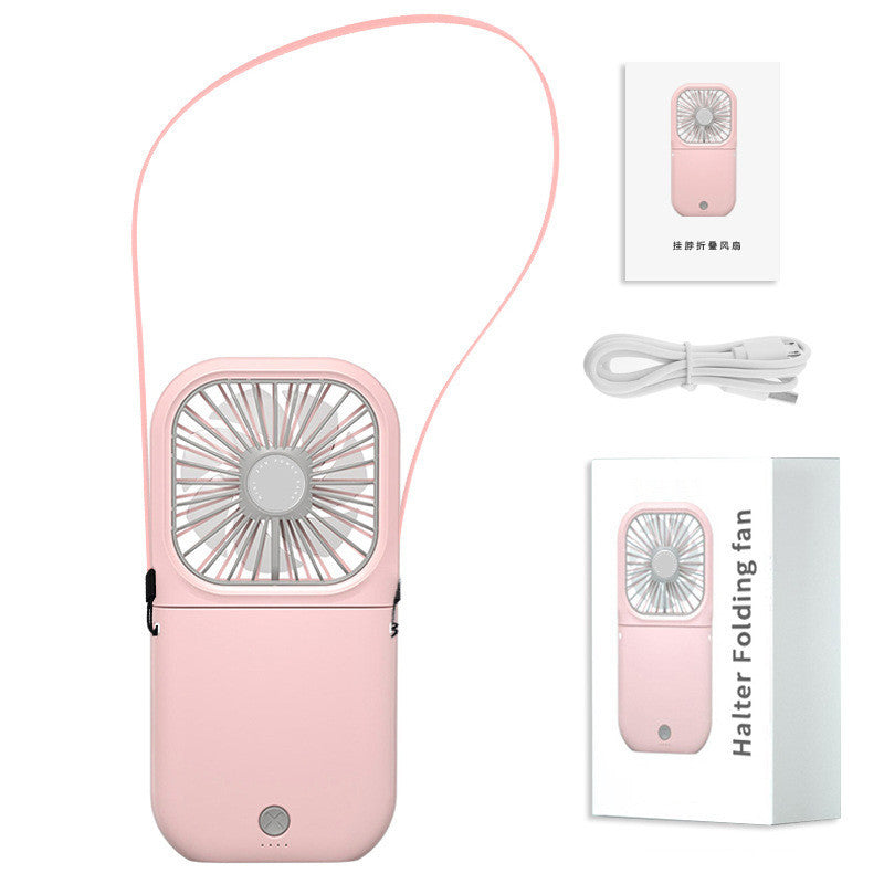 US Local Hands-free Neck-Fan Band Hands-Free Hanging USB Rechargeable Dual Cooling Fan Mini Air Cooler Summer Portable Foldable Fan