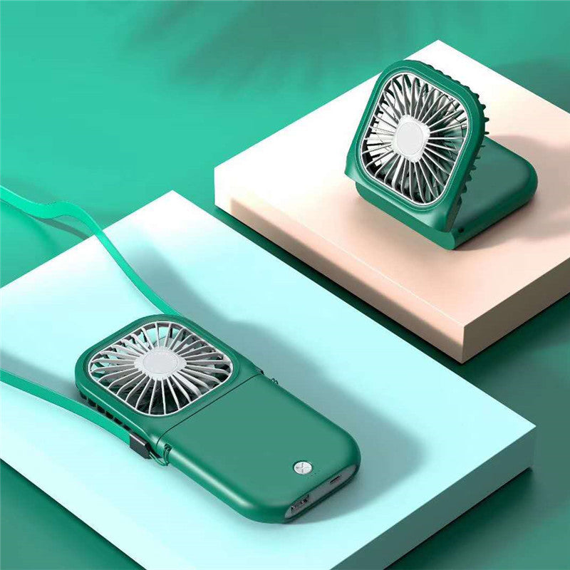 US Local Hands-free Neck-Fan Band Hands-Free Hanging USB Rechargeable Dual Cooling Fan Mini Air Cooler Summer Portable Foldable Fan