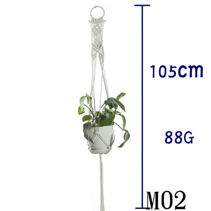 US Local Flower Pot Net Bag Beige Cotton Rope Indoor Plant Hanger Hanging Basket Sling