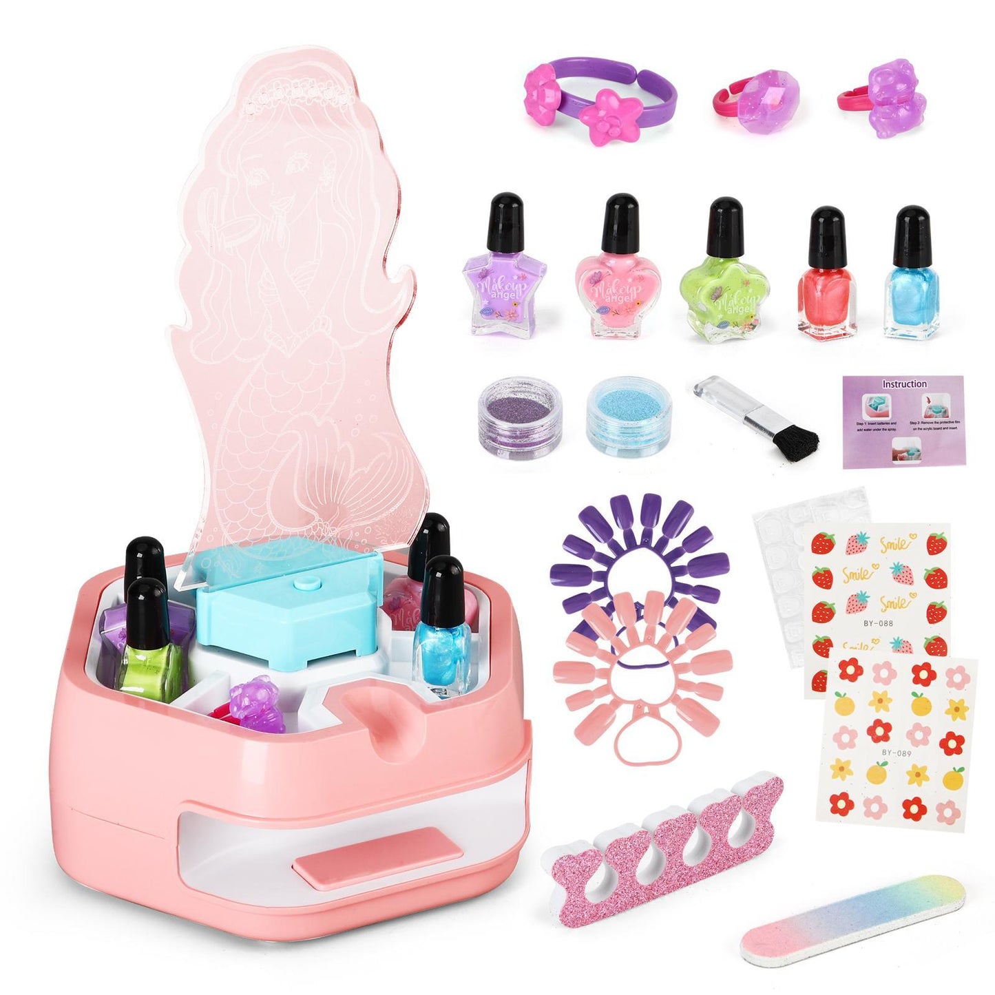 US Local Kids Makeup And Nail Art Spray Set Toys Creative Playtime Fun Kids Fun Nail Art Perfect Holiday Gift